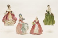 Lot 228 - Four Royal Doulton porcelain lady figures