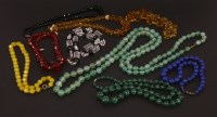 Lot 1550 - A collection of bead necklaces