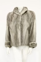 Lot 1384 - A grey mink fur jacket
