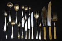 Lot 107 - A part canteen of silver cutlery
