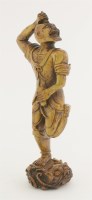 Lot 184 - A stag antler carving of Kui Xing