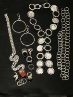 Lot 498 - A sterling silver necklace and bracelet suite