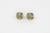 Lot 24 - A pair of gem set earrings