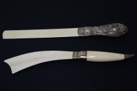 Lot 122 - Two silver mounted ivory paper knives
