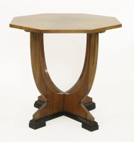 Lot 384 - An Art Deco walnut and rosewood banded lamp table