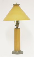 Lot 367 - An Art Deco amber Bakelite table lamp