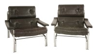 Lot 570 - A pair of chrome lounge chairs