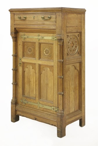 Lot 14 - An oak and walnut cabinet