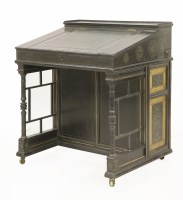 Lot 21 - An Aesthetic ebonised and gilt-decorated davenport
