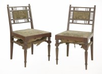 Lot 25 - A pair of walnut side chairs