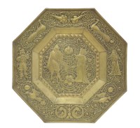 Lot 128 - A brass wall charger