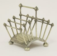 Lot 20 - An electroplated toast/letter rack