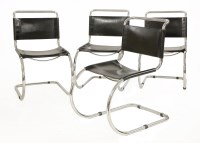 Lot 212 - A set of four chrome 'MR' cantilever chairs