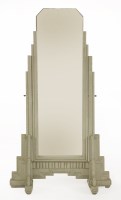 Lot 407 - A French Art Deco painted cheval mirror