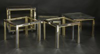 Lot 742 - A suite of two-tone chrome tables