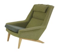 Lot 617 - A green upholstered armchair