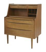 Lot 675 - A teak bureau