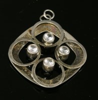 Lot 505 - A Finnish sterling silver rock crystal pendant