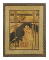 Lot 396 - A Rowley Gallery marquetry panel 'Italian Town'