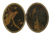 Lot 399 - Two of Rowley Gallery's oval marquetry panels