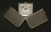 Lot 227 - An Art Deco Continental silver purse watch