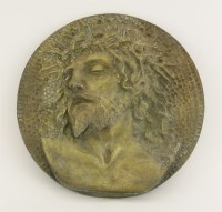 Lot 245 - A bronze roundel of Christ