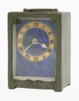 Lot 151 - A Tudric pewter and enamel desk clock