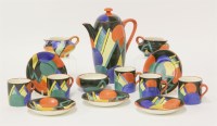 Lot 164 - A Gray's Pottery 'Moon and Mountain' pattern coffee set