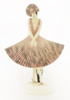 Lot 197 - A Goldscheider figure of a lady in a fan dress
