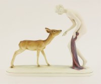Lot 199 - A Katchutz figure of a nude and a fawn