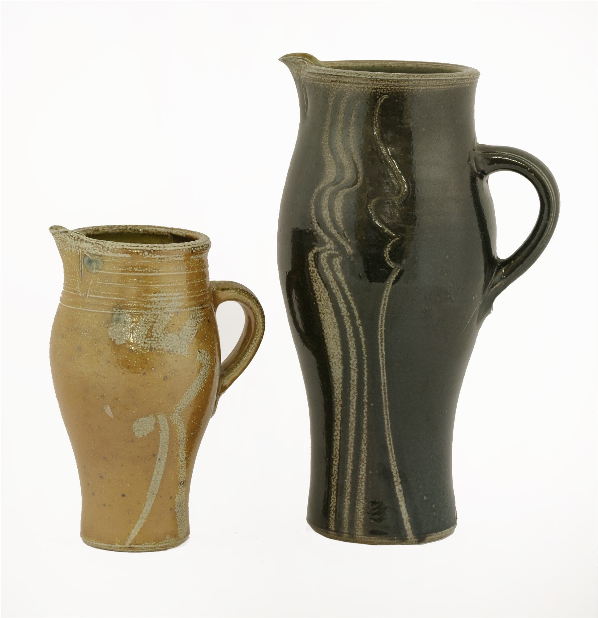Large Natural Stoneware Jug with Wiped Edge Finish