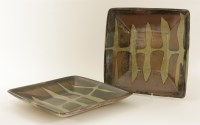 Lot 457 - Two large pressed dishes