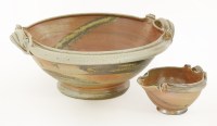 Lot 472 - A large stoneware twin-handled bowl