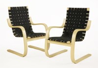 Lot 605 - A pair of Bentwood '406' armchairs