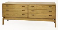 Lot 580 - A Danish rosewood chest of six drawers