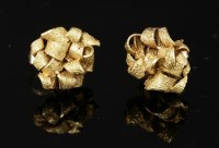 Lot 495 - A pair of Finnish gold earrings