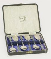 Lot 47 - A set of six silver and enamelled spoons