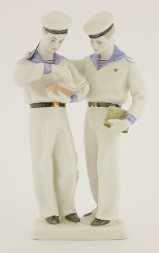 Lot 178 - A Lomonosov porcelain figure group