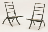 Lot 3 - A pair of Aesthetic ebonised folding chairs