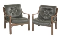 Lot 721 - A pair of beechwood and bentwood armchairs