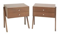 Lot 794 - A pair of mahogany two-drawer bedside cabinets