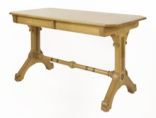 Lot 9 - An oak inlaid side table