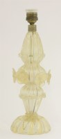 Lot 614 - A Murano glass and aventurine table lamp base