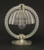 Lot 739 - An Italian glass and chrome table lamp