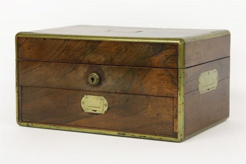 Lot 414 - A Victorian rosewood and brass mounted box