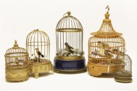 Lot 297 - Five automation birds in a cage
