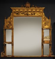 Lot 579 - A Victorian gilt overmantle mirror