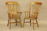 Lot 557 - Two Windsor type armchairs