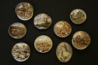 Lot 80 - A collection of eight 19th century pot lids