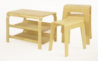 Lot 548 - Three 'Bimbo 606' birch stools